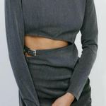 ZARA  NWT gray mini dress with cutout Photo 0