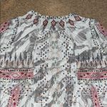 Johnny Was Biya Deliza Embroidered silk Boho Tunic Blouse Large Photo 8