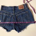Levi's  501 Dark Medium Wash Blue Distressed Denim Cut-Off Shorts EUC Size 25 Photo 4