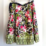 Talbots  Floral Colorful Pleated A‎ Line Midi Lined Zip Skirt Women’s 10 Petite Photo 2