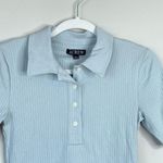 J.Crew Premium Rib Short-Sleeve Polo Shirt Light Blue Size XS 2025 Preppy Photo 2