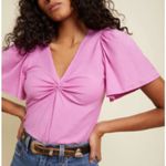 Nation Ltd . Pink Twist Flutter Sleeve Top (L) Photo 0
