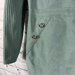 Wow Couture Green Dress Square Neck Long Sleeve Button accents Size L (B11) Photo 3