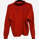 Madewell Merino Wool Blend Cable Knit Sweater Bright Orange Size Small Photo 1