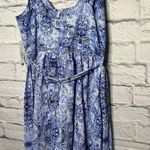 AQUA NWT  Women's Blue White Paisley Handkerchief Mini Dress M. Photo 5