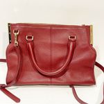 Vince Camuto  Red Pebbled Leather Crossbody Satchel Handbag Photo 4