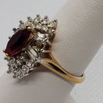 18 Karat HGE Gold, Red, & White Ring Red Size 8 Photo 3