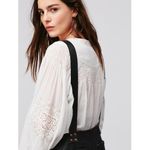 Free People NWT  Arlene Leather Romper in Black | Size S Photo 4