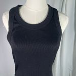 Michael Stars  Black Ribbed Tank Maxi Dress Size M Made‎ in USA Sleeveless Knit Photo 2