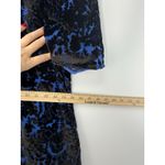Anthropologie By  Blue Black Floral Velvet Burnout Mock Neck Open Back Mini Dress Photo 9