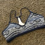 Carve Designs  Blue White Printed Bikini Top Size Medium Photo 0