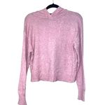 Poof! ! New York Pink Hooded Knit Pullover Cropped Sweater Photo 0