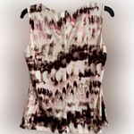 Calvin Klein Petite Printed Pleat-Neck Top in Sand Multi - Wear to Work, Size PL Photo 3