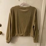 ZARA Brown Crew Neck Velour Feel Sweatshirt Size L Photo 3