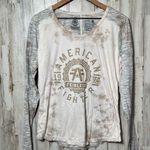 American Fighter Gray White Tie Dye Long Sleeve Shirt New Womens Size XL Photo 0