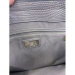 Furla Unique Vintage Snake Print Metal Side Supports Gray Leather Tote Photo 9
