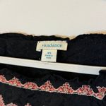 Sundance Floral Embroidered Artists Vision Tunic Size Small Black Pink Black Photo 2