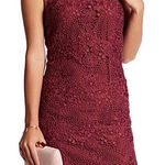 WAYF Randy burgundy crochet lace mini dress high neck cocktail party boho Photo 0