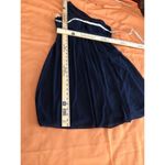 David's Bridal  Bridesmaid Dress size 12 Blue One Shoulder Lined Photo 11