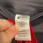 FIGS  Charcoal Straight Leg Scrubs with Red Drawstring Photo 1