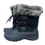 Khombu Slope Winter Boots Women's Ladies Size 11 Waterproof Suede Faux Fur Black Photo 1