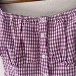 NWOT Boutique Purple Gingham Crop Top Size M Photo 4