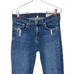 Rag and Bone  Women‎ Jeans Destroyed Skinny Stretch Raw Hem Dark Wash Denim Size 27 Photo 3