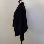 Eileen Fisher  Women’s Medium Black Open Front Shawl Collar Cardigan Blazer Photo 3