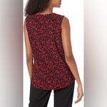Anne Klein Red and Black Patterned Top Size XL Photo 1