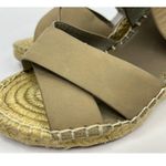 Joie  Kaelyn Nude Leather Espadrille Wedge Sandals 38 Crisscross Ankle Strap Heel Photo 6