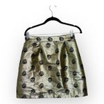 Modcloth  Gold Skull Metallic Mini Skirt Glam Punk Party Rock Chic Size 8 Photo 2