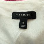 Talbots  Textured Colorblock Sheath Dress Size 8 White Orange Pink Colorful Event Photo 6