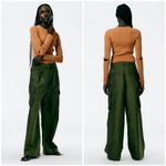 Tibi ππ Stella Crispy Nylon Pleated Cargo Pant ~ Army Green 8 NWT Photo 0