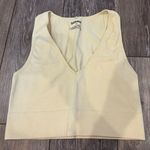 Garage  Yellow Ribbed Plunge Cropped Tank Photo 0