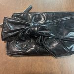 LULU Black Clutch Women's Small Purse‎ Wristlet Vegan Leather Bow Accent Formal Photo 9