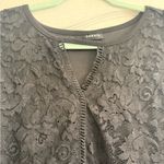 Torrid Black Mini Studio Knit Crew Neck Keyhole Lace Babydoll Tank Top - size 1 Photo 2