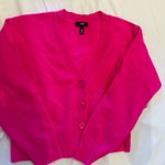 AQUA  hot pink cashmere button cardigan xs Photo 1