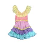 Pitusa Rainbow Ruffle Mini Dress S Petite Tiered Flowy Colorful Flutter Sleeves Pink Size undefined Photo 3
