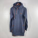 Naketano El Chapo Knows Hoodie Dress L Women Vintage Blue Cowl Neck Owl Logo Photo 1