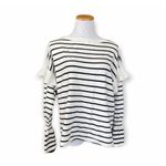 Anthropologie Womens  Lumiere Young Contemporary Striped Ruffle Top - Sz L Photo 1