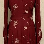 Free People Jasmine Embroidered Mini Burgundy Boho Dress Photo 1