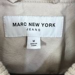 Marc New York Marc‎ New York Jeans Jacket Women Medium Crop Cream Moto Faux Leather Snap Crew Photo 2