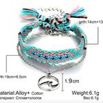 2pc Vsco Woven Rope& Silver Anklet Blue Photo 4