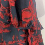 Uguest V-neck Ruffled Black and Red Floral Mini Dress Size Medium NWT Photo 6