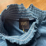 W5  Teal Ruffled Blouse Photo 1