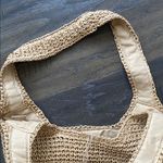 Tan Woven Tote Bag Zip Close Straw Handbag Summer Festival Boho Photo 1