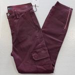 7 For All Mankind New  Coated Cargo Ankle Zip Skinny Pants Merlot Photo 19