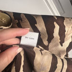 Talbots Brown and Cream Blazer with Animal Print Silk Cotton Blend Career Modern Photo 3