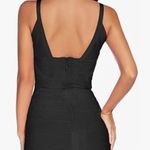 Meilun plunge bodycon bandage dress black large Photo 1