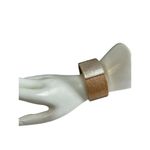 Peach and tan color block cuff bracelet with rhinestone accent statement bracele Gold Photo 6